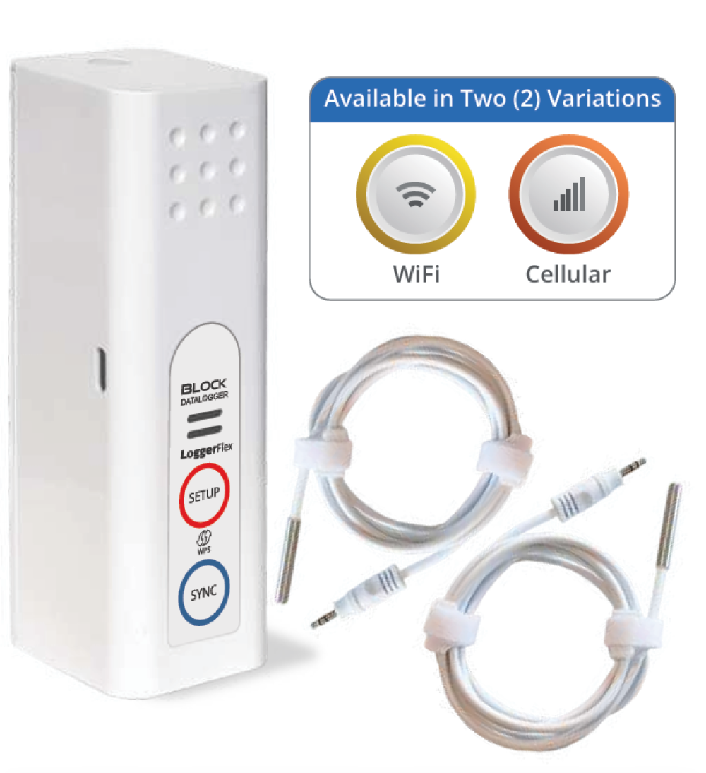 دیتالاگر دما با دو سنسور خارجی به‌ صورت سیم‌کارتی CELLULAR و وای فای WiFi